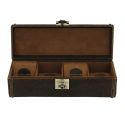 petite malle pour 4 montres, Cubano V2, cuir marron havane Friedrich 23