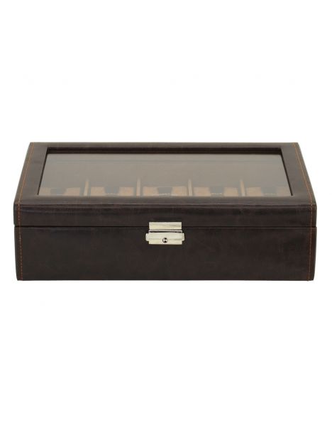 Ecrin 10 montres, James, marron, vitré Friedrich 23