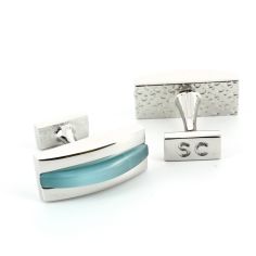 Boutons de manchette, Oeil de tigre Aqua Simon Carter 2