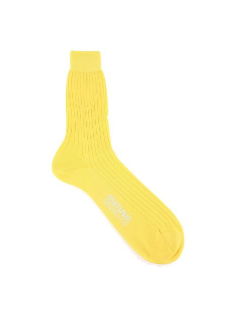 Chaussettes pur fil d'Ecosse. Jaune d'or. La Vaticana. Tony & Paul