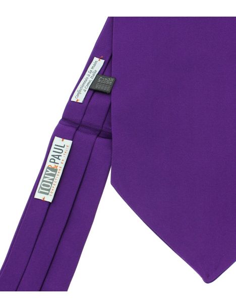 Cravate Ascot en soie, Mauve Mammola, Fait à la main Tony & Paul