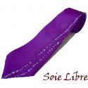 Cravate, Pièce unique peinte à la main. Violet Iris Soie libre Cravates