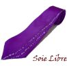 Cravate, Pièce unique peinte à la main. Violet Iris Soie libre Cravates