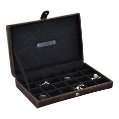 Ecrin de rangement 24 Boutons de manchette, Jacob et Jones. Marron Jacob Jones