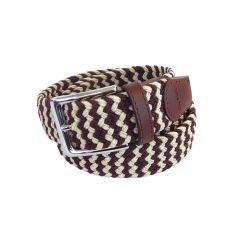 Ceinture T&T, ZigZag marron et crème Tyler & Tyler 2