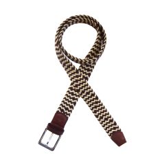 Ceinture T&T, ZigZag marron et crème Tyler & Tyler