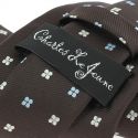 Cravate CLJ, marron, motifs fleurs Clj Charles Le Jeune