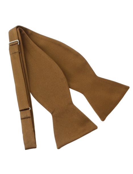 Noeud papillon à nouer en soie, Tabacco, Fait à la main Tony & Paul