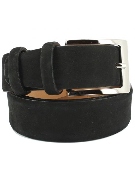 Ceinture cuir, Nubuck noir, 35mm Robert Charles
