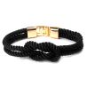 Bracelet corde, noeud marin, noir Clj Charles Le Jeune