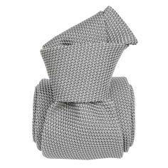 Cravate grenadine de soie, Segni & Disegni, Lucia gris argent Segni et Disegni 2