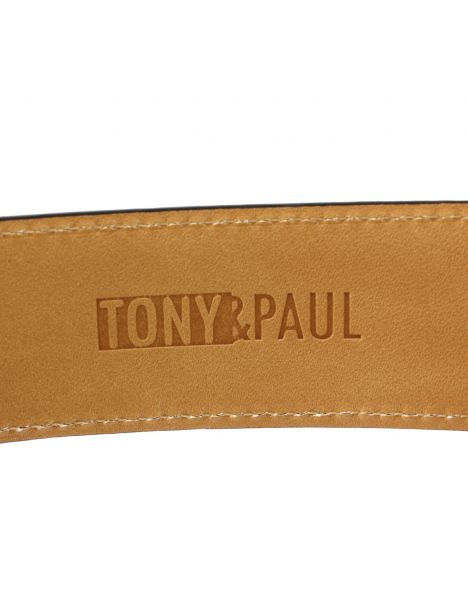 Ceinture cuir Roma, noir Tony & Paul