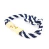 Bracelet corde, noeud marin, navy et blanc Clj Charles Le Jeune