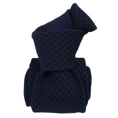 Cravate en laine et soie, Toscane Bleu profond Segni et Disegni 2