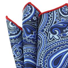 Pochette Bleu azzuro compagnie des indes Paisley Clj Charles Le Jeune 2