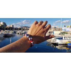 Bracelet ancre nautique, Bleu blanc rouge Clj Charles Le Jeune 2