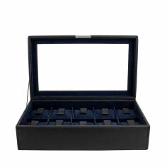 Ecrin 10 montres, Bond, noir intérieur bleu, vitré Friedrich 23
