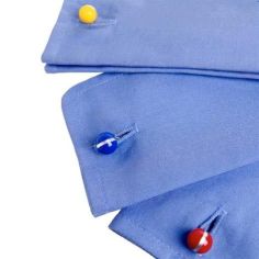 Boutons de manchette, Balles de cricket, Jaune pastel Christopher Simpson 2