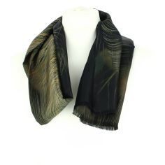 Echarpe en soie, Plumes brunes Brochier Soieries 1890 2