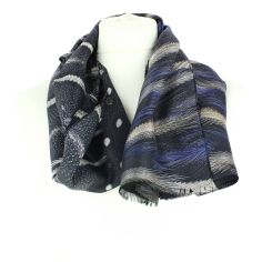 Echarpe en soie, Plumes Bleues Brochier Soieries 1890 2