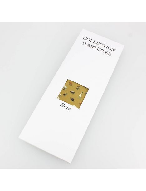 Cravate en soie, Bosch Le jardin des délices, ocre Brochier Soieries 1890