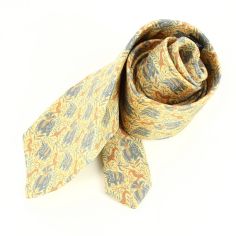 Cravate en soie, Dufy Eléphants, orange Brochier Soieries 1890 2