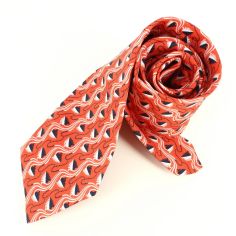 Cravate en soie, Jones Greek, orange Brochier Soieries 1890 2