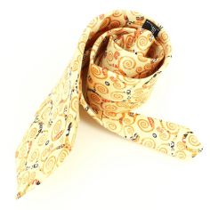 Cravate en soie, Klimt Arbre de Vie, beige Brochier Soieries 1890 2