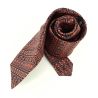 Cravate en soie, Palmettes Grecques, noir et brique Brochier Soieries 1890
