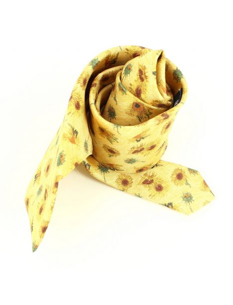 Cravate en soie, Van Gogh Tournesols, jaune Brochier Soieries 1890