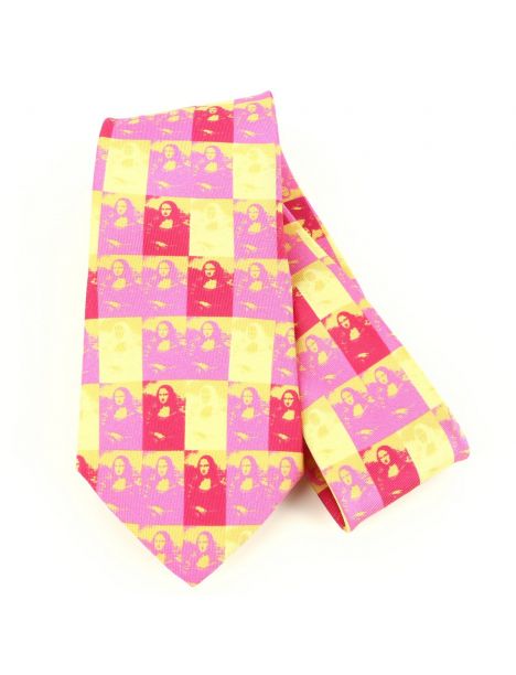 Cravate en soie, Léonard de Vinci La Joconde, Rose Brochier Soieries 1890