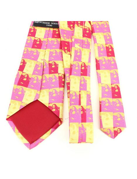 Cravate en soie, Léonard de Vinci La Joconde, Rose Brochier Soieries 1890