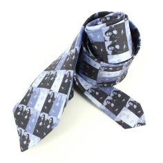 Cravate en soie, Léonard de Vinci La Joconde, Bleu Brochier Soieries 1890 2