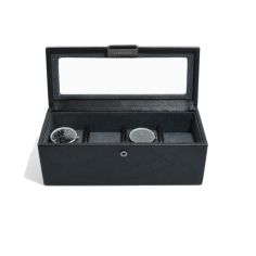 Ecrin rangement 4 montres, vitré noir Stackers UK