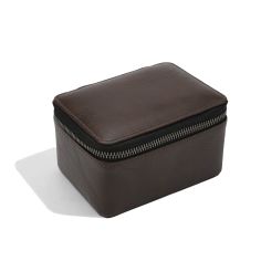 Ecrin rangement 2 montres, voyage, cuir végan marron Stackers UK 2