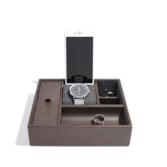 Ecrin de rangement montre et téléphone de bureau, Marron Stackers UK