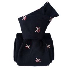 Cravate en soie, Hydravion Marine et rouge Segni et Disegni 2