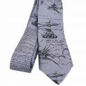 Cravate en soie, Léonard de Vinci Codex, Acier Brochier Soieries 1890