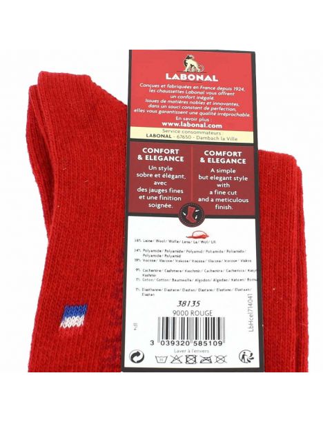 Mi chaussette, flocon Laine et cachemire, rouge Labonal