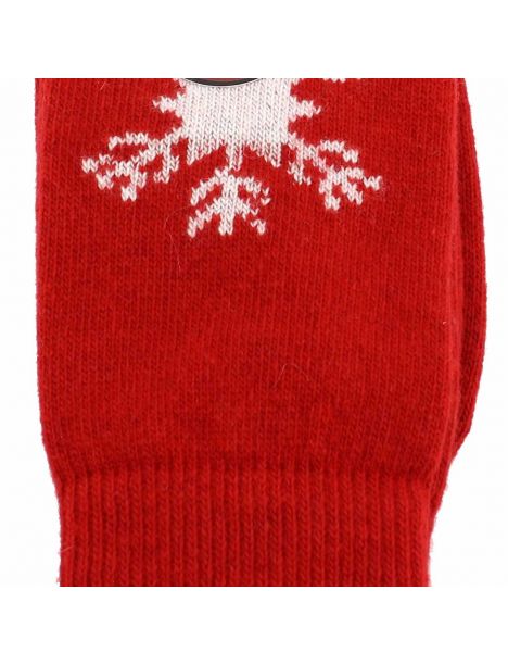 Mi chaussette, flocon Laine et cachemire, rouge Labonal