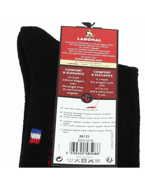 Mi chaussette, flocon Laine et cachemire, noir Labonal