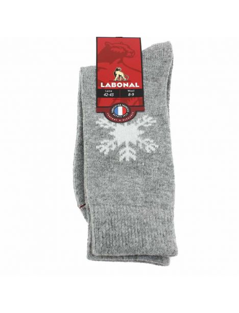 Mi chaussette, flocon Laine et cachemire, gris Labonal