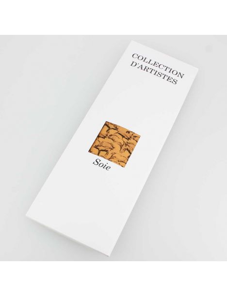 Cravate en soie, Préhistoire, beige Brochier Soieries 1890