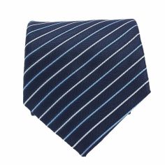 Cravate, Via Battaglione, lignes fines, Bleu Clj Charles Le Jeune 2