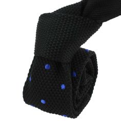 Cravate Tricot. Noir et Bleu Preppy Clj Charles Le Jeune 2