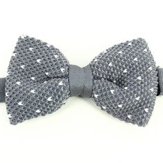 Noeud papillon tricot Manhattan gris Clj Charles Le Jeune 2