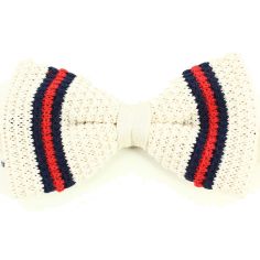 Noeud papillon tricot Chicago beige Clj Charles Le Jeune 2