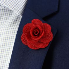 Boutonnière rouge, Rose sauvage Cravate Avenue Signature 2