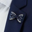 Boutonnière Bleu marine, mini noeud papillon América Cravate Avenue Signature