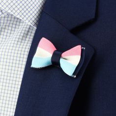Boutonnière pastel, mini noeud papillon tricolore Cravate Avenue Signature 2